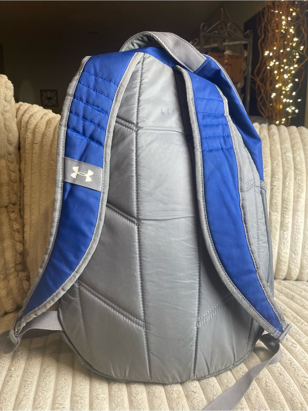 Under Armour Blue and Gray Backpack with White Logo - Picture 3 of 9
